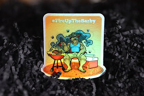 AUSSIEQ BBQ Holographic Fire Up The Barby