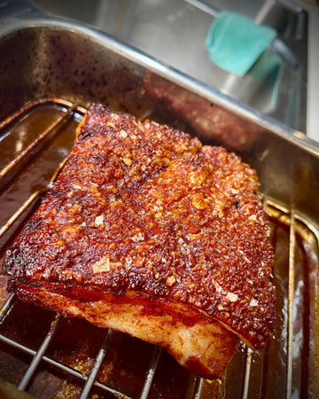 crispy and crunchy pork belly with melt in the mouth meat