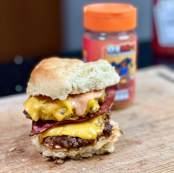 Brisket cheese burger with brioche bun