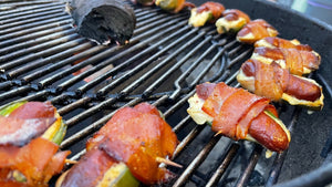 Bacon wrapped Jalapeno kransky poppers