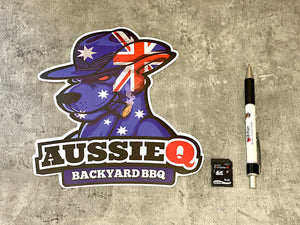 AUSSIEQ BBQ *OVERSIZED* Aussie The Kanga Australian Flag Sticker
