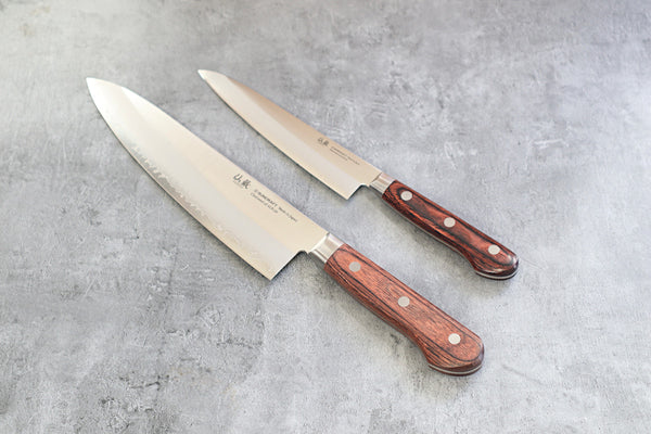 Twin pack Suncraft Clad Damascus 210mm Gyuto and 135mm Petty knives