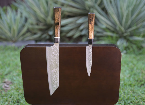 Suncraft Black Damascus Bunka and Petty/Pairing kitchen knife set